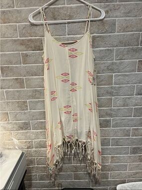 Billabong Cream Dress with Pink & Yellow Aztec Accents